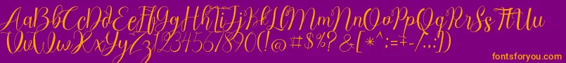 Chocolate Milky Free Personal Font – Orange Fonts on Purple Background