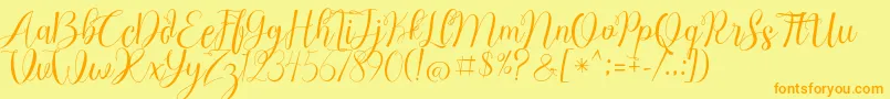 Chocolate Milky Free Personal Font – Orange Fonts on Yellow Background