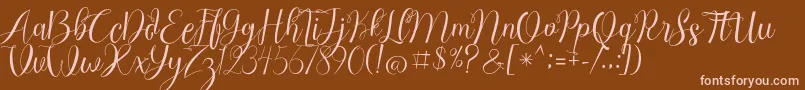 Chocolate Milky Free Personal Font – Pink Fonts on Brown Background