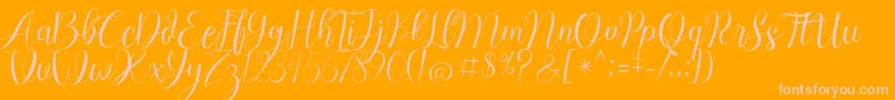Chocolate Milky Free Personal Font – Pink Fonts on Orange Background