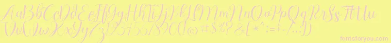 Chocolate Milky Free Personal Font – Pink Fonts on Yellow Background