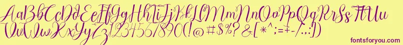 Chocolate Milky Free Personal Font – Purple Fonts on Yellow Background
