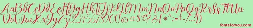 Chocolate Milky Free Personal Font – Red Fonts on Green Background