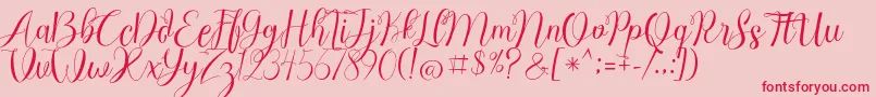 Chocolate Milky Free Personal-Schriftart – Rote Schriften auf rosa Hintergrund