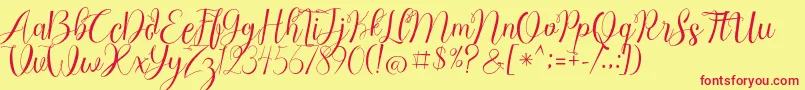 Chocolate Milky Free Personal Font – Red Fonts on Yellow Background