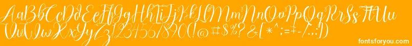 フォントChocolate Milky Free Personal – オレンジの背景に白い文字