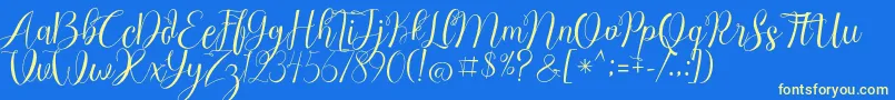 Chocolate Milky Free Personal Font – Yellow Fonts on Blue Background
