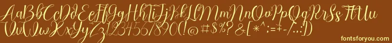 Chocolate Milky Free Personal Font – Yellow Fonts on Brown Background