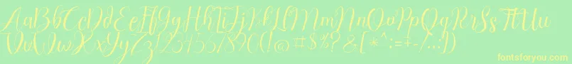 Chocolate Milky Free Personal Font – Yellow Fonts on Green Background
