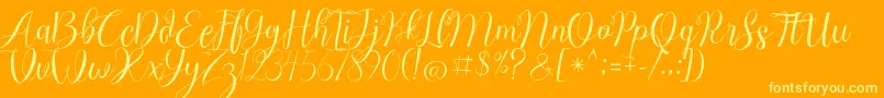 Chocolate Milky Free Personal Font – Yellow Fonts on Orange Background