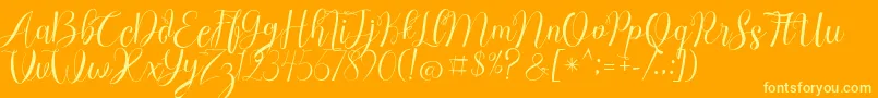 Chocolate Milky Free Personal Font – Yellow Fonts on Orange Background