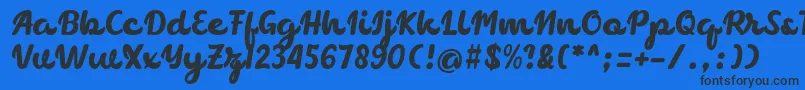 chocolate Font – Black Fonts on Blue Background