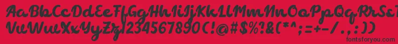 フォントchocolate – 赤い背景に黒い文字