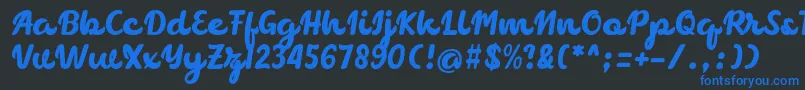 chocolate Font – Blue Fonts on Black Background