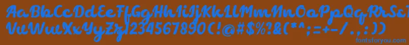 フォントchocolate – 茶色の背景に青い文字
