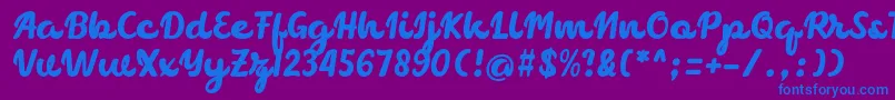 フォントchocolate – 紫色の背景に青い文字