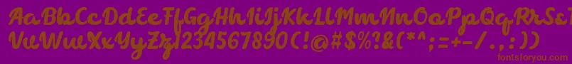 フォントchocolate – 紫色の背景に茶色のフォント