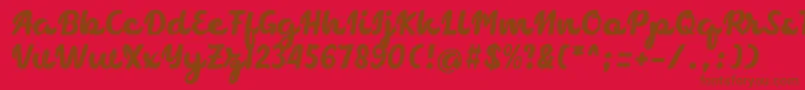 フォントchocolate – 赤い背景に茶色の文字
