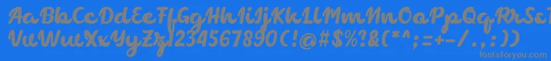 chocolate-fontti – harmaat kirjasimet sinisellä taustalla