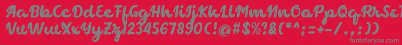 chocolate-fontti – harmaat kirjasimet punaisella taustalla
