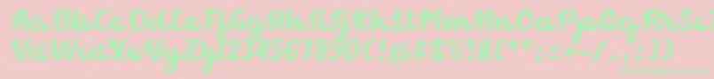 フォントchocolate – ピンクの背景に緑の文字