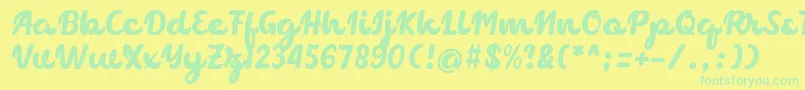 chocolate Font – Green Fonts on Yellow Background