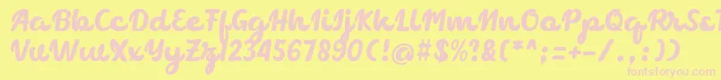 chocolate Font – Pink Fonts on Yellow Background