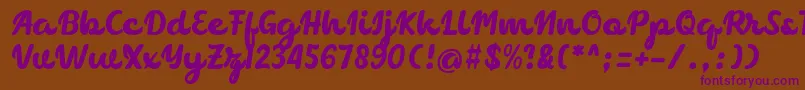 chocolate Font – Purple Fonts on Brown Background