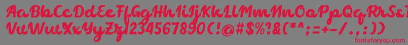 フォントchocolate – 赤い文字の灰色の背景