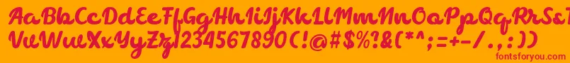 フォントchocolate – オレンジの背景に赤い文字