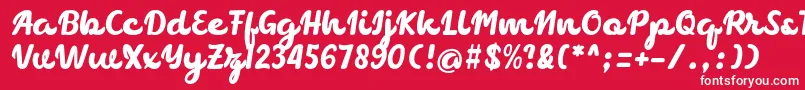 フォントchocolate – 赤い背景に白い文字
