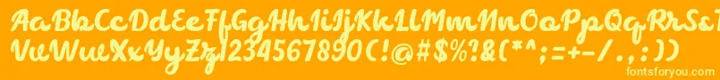 フォントchocolate – オレンジの背景に黄色の文字