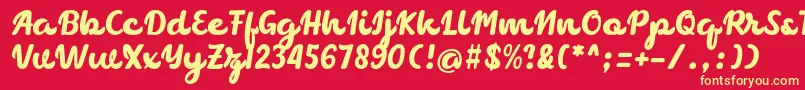 chocolate-fontti – keltaiset fontit punaisella taustalla