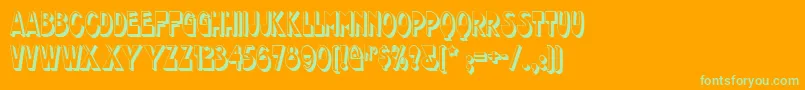 chocolate-Schriftart – Grüne Schriften auf orangefarbenem Hintergrund