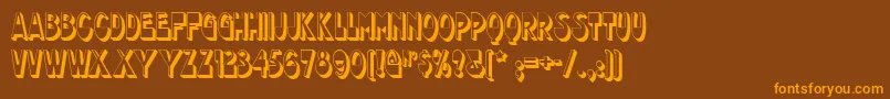 chocolate-Schriftart – Orangefarbene Schriften auf braunem Hintergrund