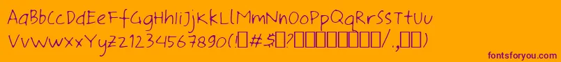 Шрифт ChocolateMatte Regular – фиолетовые шрифты на оранжевом фоне