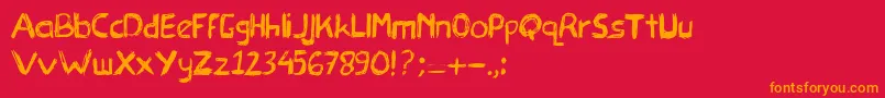 フォントChocolatos – 赤い背景にオレンジの文字