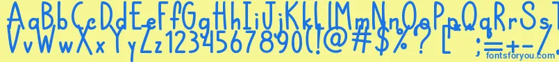 Więcej informacji o czcionce Chocolatte Czcionka Chocolatte – niebieskie czcionki na żółtym tle