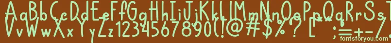 Chocolatte  -fontti – vihreät fontit ruskealla taustalla