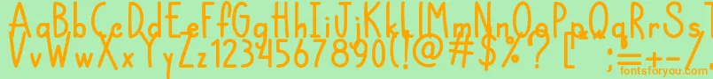 Chocolatte  -Schriftart – Orangefarbene Schriften auf grünem Hintergrund