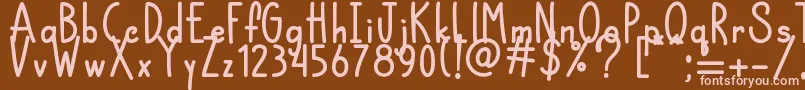 Chocolatte  -Schriftart – Rosa Schriften auf braunem Hintergrund