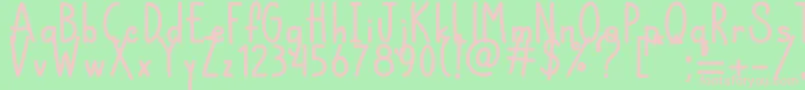 フォントChocolatte   – 緑の背景にピンクのフォント