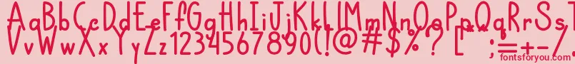 Chocolatte  -Schriftart – Rote Schriften auf rosa Hintergrund