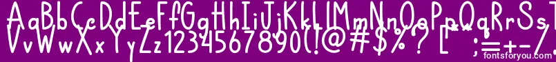 フォントChocolatte   – 紫の背景に白い文字