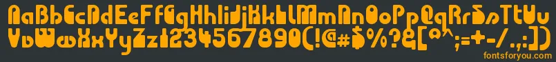 CHODA   -Schriftart – Orangefarbene Schriften auf schwarzem Hintergrund