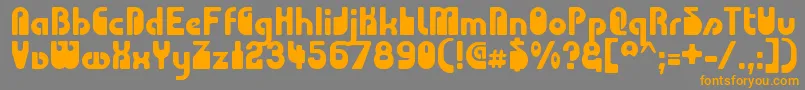 CHODA   -Schriftart – Orangefarbene Schriften auf grauem Hintergrund