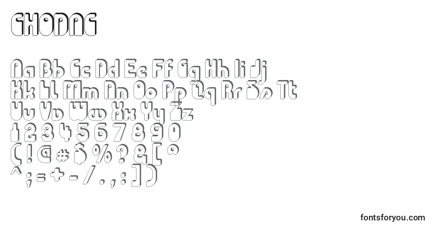 Шрифт CHODAC   (123369) – алфавит, цифры, специальные символы
