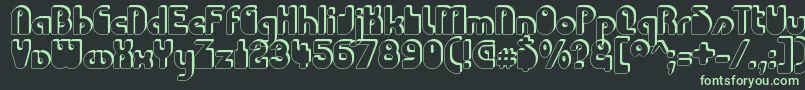 フォントCHODAC   – 黒い背景に緑の文字