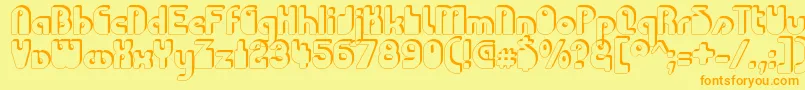 CHODAC   Font – Orange Fonts on Yellow Background