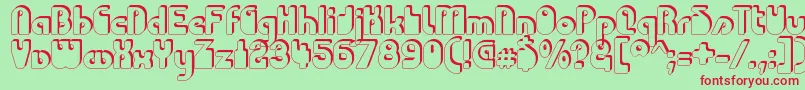 Шрифт CHODAC   – красные шрифты на зелёном фоне